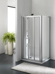 ZENITH DOOR Porta 3 ante scorrevoli finitura argento satinato 105 cm trasparente (misura 100/106 h.185) - Bagno Italiano