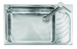 VINTAGE - INCASSO STANDARD E BORDO 8 mm lavello in acciaio inox ad una vasca grande più gocciolatoio - Bagno Italiano