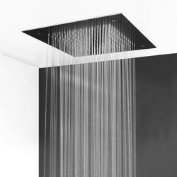 RAIN Soffione ad incasso quadro 500x500 in acciaio inox finitura super mirror - Bagno Italiano