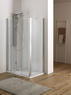 MIRA DOOR Porta battente pieghevole finitura cromo 130 cm trasparente (misura 125/130 h.185) - Bagno Italiano
