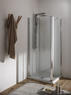SALOON DOOR Porta 2 ante battente finitura argento satinato 80 cm trasparente (misura 75/80 h.185) - Bagno Italiano