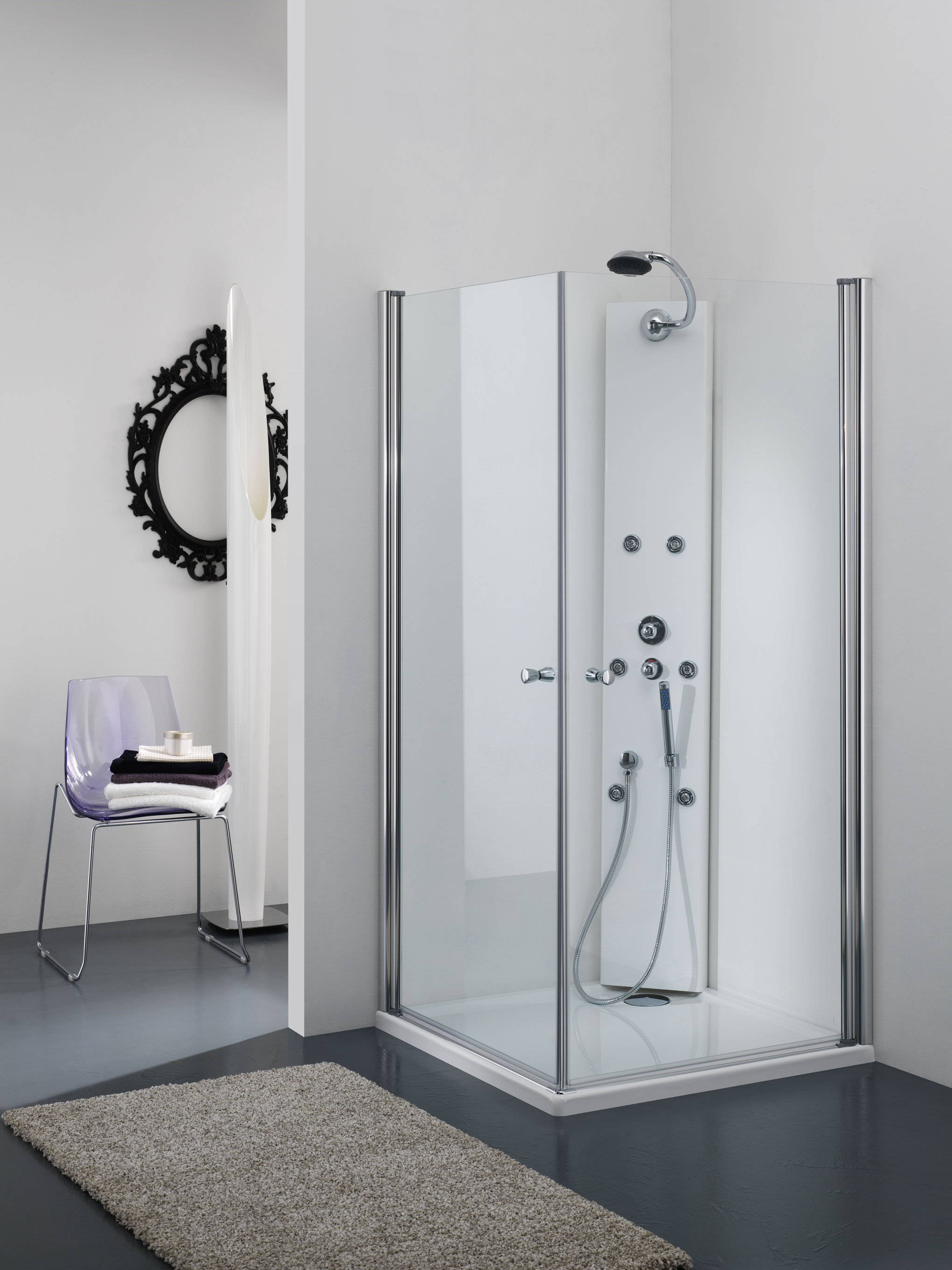 Star box doccia angolare a battente finitura bianco 80 cm ...