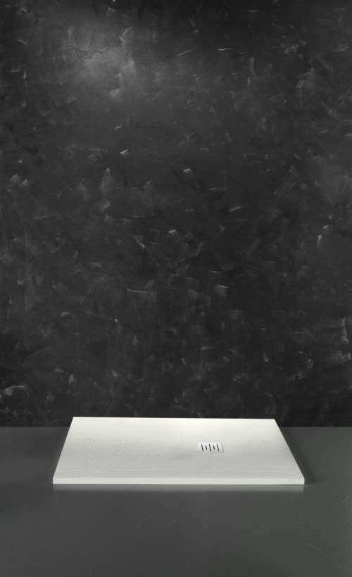 ARDESIA piatto doccia marmoresina rettangolare 130x70 con piletta finitura antracite - Bagno Italiano