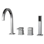QUADRA MQB00 batteria monocomando bordo vasca 4 fori canna a P alta - Bagno Italiano