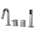 QUADRA MQB002 batteria monocomando bordo vasca 4 fori canna a P - Bagno Italiano