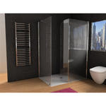 PANORAMA Nr. 2 Pareti doccia fissa per Box Doccia cm70x200h-cm100/30x200h finitura argento satinato (misura 68/70-98/100+30 h.200) - Bagno Italiano