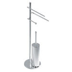DECO' DE370 Piantana con elementi mobili - 2 porta salviette, porta rotolo e scopino - - Bagno Italiano