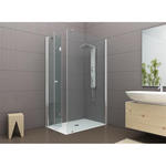 PANORAMA Box doccia Angolare fix+soffietto cm 120x70 finitura cromo lucido (misura 68/70-118/120 h.200) - Bagno Italiano