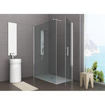 PANORAMA Box doccia Angolare fix+battente cm 120x70 finitura argento satinato (misura 68/70-118/120 h.200) - Bagno Italiano