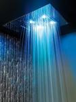 Soffione cromoterapia da incasso in acciaio inox 3 getti 4 led 550x400 con pulsantiera - Bagno Italiano