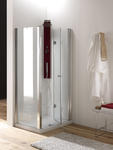 HIDRA DOOR Porta pieghevole finitura argento satinato 80 cm trasparente (misura 75/80 h.195) - Bagno Italiano