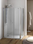 SIRIO DOOR Porta battente finitura cromo 105 cm trasparente (misura 100/105 h.195) - Bagno Italiano