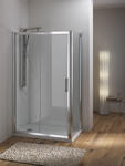 WAKO DOOR Porta 1 anta scorrevole + 1 anta fissa finitura bianco 120 cm trasparente (misura 115/120 h.195) - Bagno Italiano