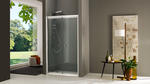 FLY porta a 2 ante battenti finitura bianco 80 cm trasparente (misura 75/80 h.195) - Bagno Italiano