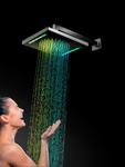 BAGNO ITALIANO - IRIS soffione doccia in acciaio inox a led cm. 26x26 con cromoterapia - Bagno Italiano