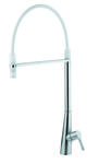 INOX Miscelatore cucina in acciaio inox con canna girevole con flessibile bianco - Bagno Italiano