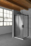 QUBO Box doccia Angolare cm 80 finitura nero opaco (misura 77/79-77/79 h.195) - Bagno Italiano