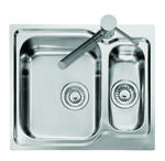 VINTAGE - INCASSO STANDARD lavello in acciaio inox ad una vasca grande più una vasca piccola - Bagno Italiano