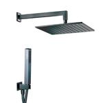 ESTRO QUADRO NERO kit soffione con presa acqua e doccia - Bagno Italiano
