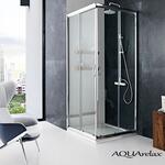 AQUArelax box doccia angolare due lati 80x120 h195 profili argento lucido e cristallo 6mm trasparente - Bagno Italiano