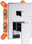 AQUARELAX miscelatore CUBE rubinetto bagno doccia incasso 3 vie monoleva monocomando cromo quadrato tre uscite  - Bagno Italiano