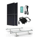 MAPLES KIT PANNELLO SOLARE FOTOVOLTAICO plug&play 800w IMPIANTO COMPLETO INVERTER E 2 PANNELLI e STAFFE TETTO - Bagno Italiano