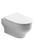 CLEAR Vaso sospeso Rimless bianco opaco con coprivaso slim caduta rallentata bianco opaco - Bagno Italiano