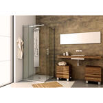 QUBO Box doccia Angolare cm 80/100 acciaio inox cristallo 8 mm trasparente  (misura 77/79-97/99 h.195) - Bagno Italiano