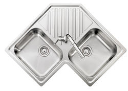 REFRESH lavello in acciaio inox a due vasche + gocciolatoio - Bagno Italiano