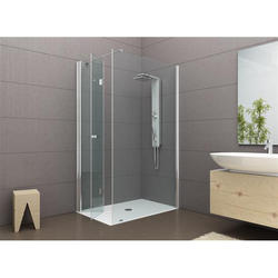 PANORAMA Box doccia Angolare fix+soffietto cm 140x70 finitura argento satinato (misura 68/70-138/140 h.200) - Bagno Italiano