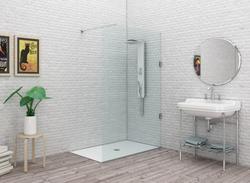 SYSTEM GLASS SG2 Parete doccia fissa per Box Doccia cm 68 finitura cromo, trasparente 6 mm (misura 68 h.200) - Bagno Italiano