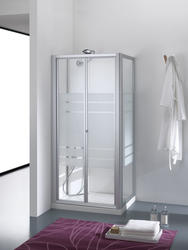 BOREAS Porta a soffietto finitura argento satinato 80 cm stampato (misura 75/80 h.185) - Bagno Italiano