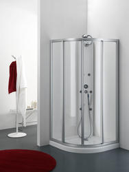 GULLIVER Box doccia Circolare scorrevole finitura bianco 80 cm trasparente (misura 78/80-78/80 h.185 raggio 55) - Bagno Italiano