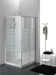PHOENIX Box doccia Angolare scorrevole finitura bianco 80 cm trasparente (misura 70/80-70/80 h.185) - Bagno Italiano