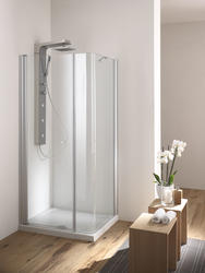 SOHO Box doccia Angolare porta battente finitura bianco 70 cm trasparente (misura 68/70-68/70 h.200) - Bagno Italiano