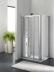 ZENITH DOOR Porta 3 ante scorrevoli finitura bianco 80 cm trasparente (misura 76/82 h.185) - Bagno Italiano