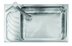 VINTAGE - INCASSO STANDARD E BORDO 8 mm lavello in acciaio inox ad una vasca grande più gocciolatoio - Bagno Italiano