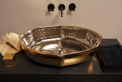 OYSTER lavabo d'appoggio extraluxury platinum&gold - Bagno Italiano