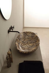 BIKO lavabo d'appoggio zebra arancio - Bagno Italiano