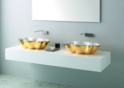 SEASTAR lavabo d'appoggio white&gold - Bagno Italiano