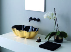 SEASTAR lavabo d'appoggio black&gold - Bagno Italiano