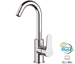 OMEGA ECO Miscelatore lavello monoforo 90° con canna alta girevole, modello corto - Bagno Italiano