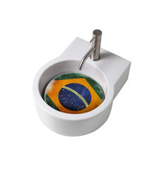 TURN lavabo d'appoggio bianco + piastra Brasile - Bagno Italiano