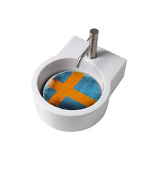TURN lavabo d'appoggio bianco + piastra Svezia - Bagno Italiano