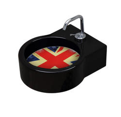 TURN lavabo d'appoggio nero + piastra Regno Unito - Bagno Italiano