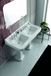 VENICE lavabo consolle doppio bacino 125 cm. + doppia colonna ALBANO - Bagno Italiano