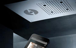 Soffione cromoterapia da incasso in acciaio inox 700x400 mm - Bagno Italiano