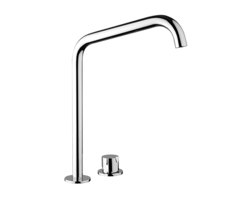 ARKA miscelatore 2 fori per lavabo con scarico click clack e canna alta cm 30.5 fissa finitura cromo - Bagno Italiano