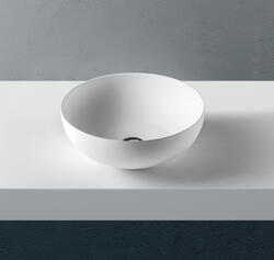 SOLID SURFACE - CORIAN Lavabo da appoggio cm Ø40 finitura bianco - Bagno Italiano