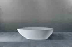 SOLID SURFACE - CORIAN  OVAL Vasca free standing  cm 165 colore bianco  - Bagno Italiano